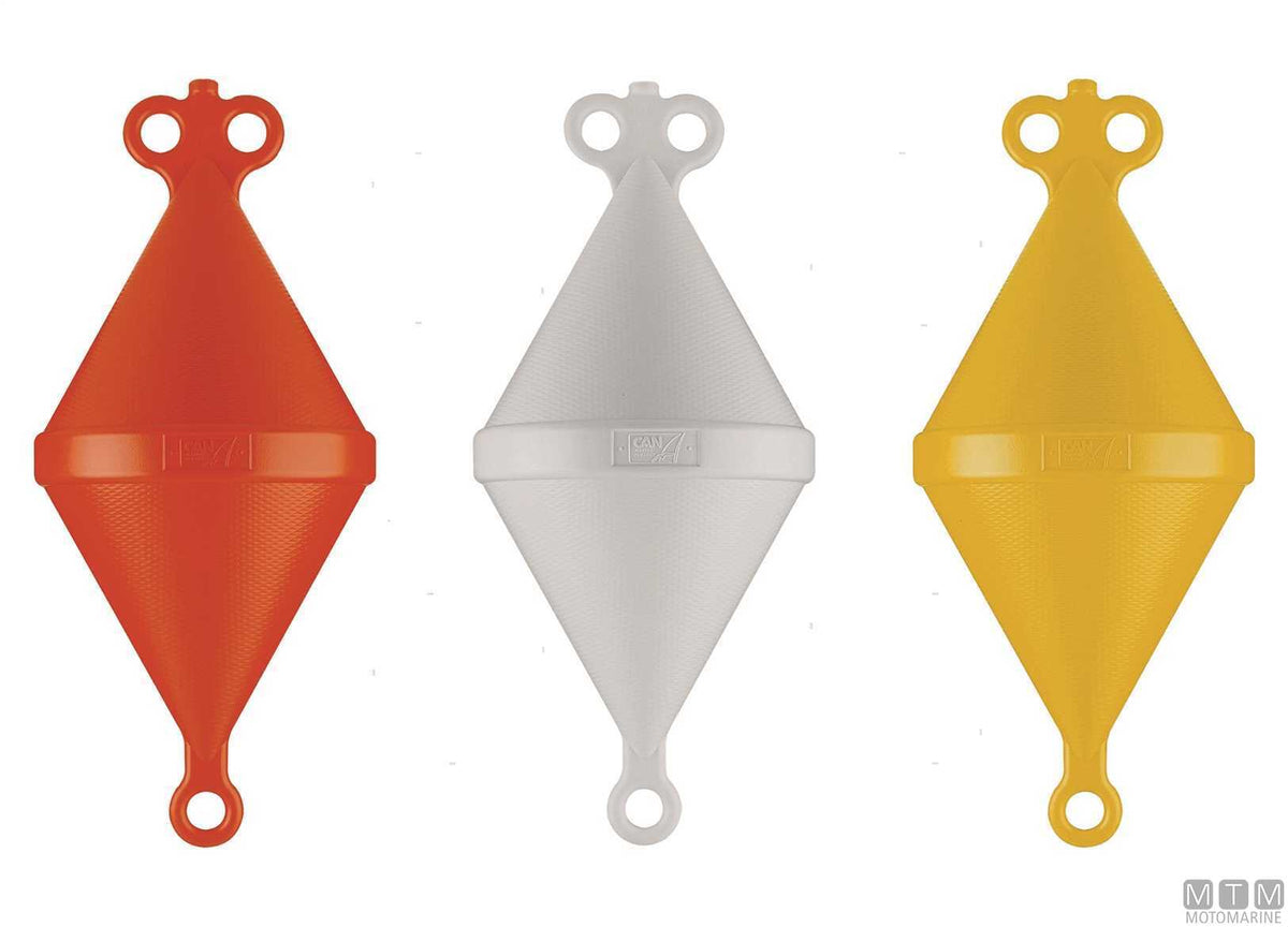 Biconical mooring buoy XL orange Ø50 cm H103 cm - original photo Motomarine Srl