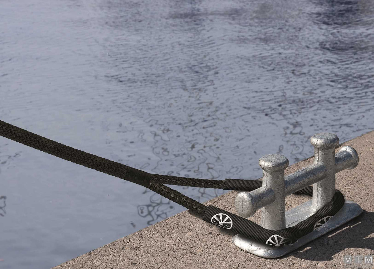 Liros Handy-Elastic black mooring line with 40 cm eye splice Ø12 mm 15 m - original photo Motomarine Srl