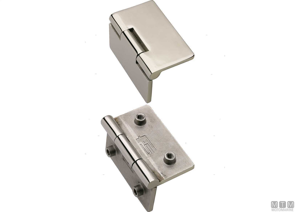 Flush book hinge FS-SLIM 70x65 mm in stainless steel 316 - original photo Motomarine Srl