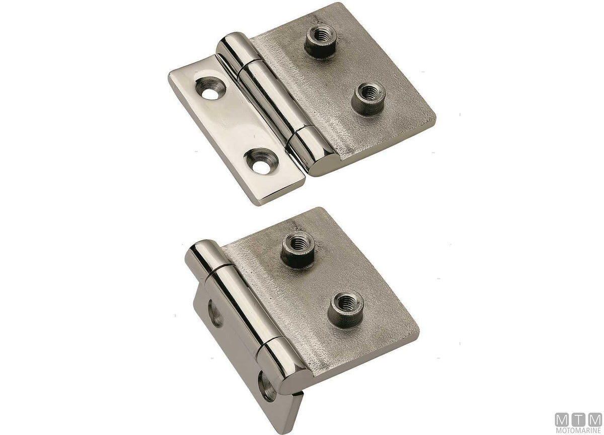 Asymmetric flush hinge FS-SLIM 55x35 mm in stainless steel 316 - original photo Motomarine Srl