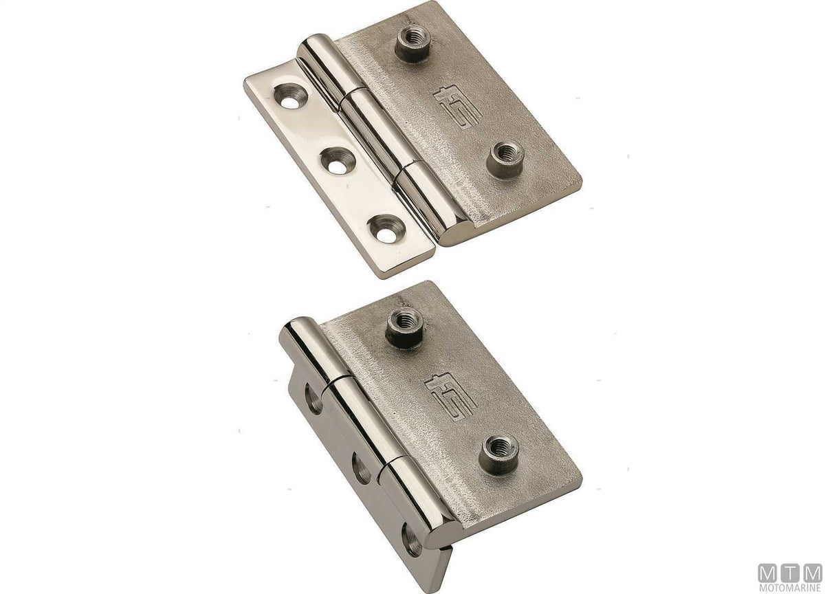 Asymmetric flush hinge FS-SLIM 65x55 mm in stainless steel 316 - original photo Motomarine Srl