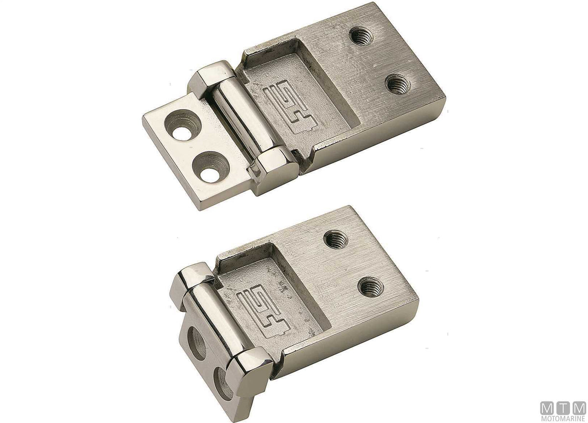 Asymmetric flush hinge FS-SLIM 45x30 mm in stainless steel 316 - original photo Motomarine Srl