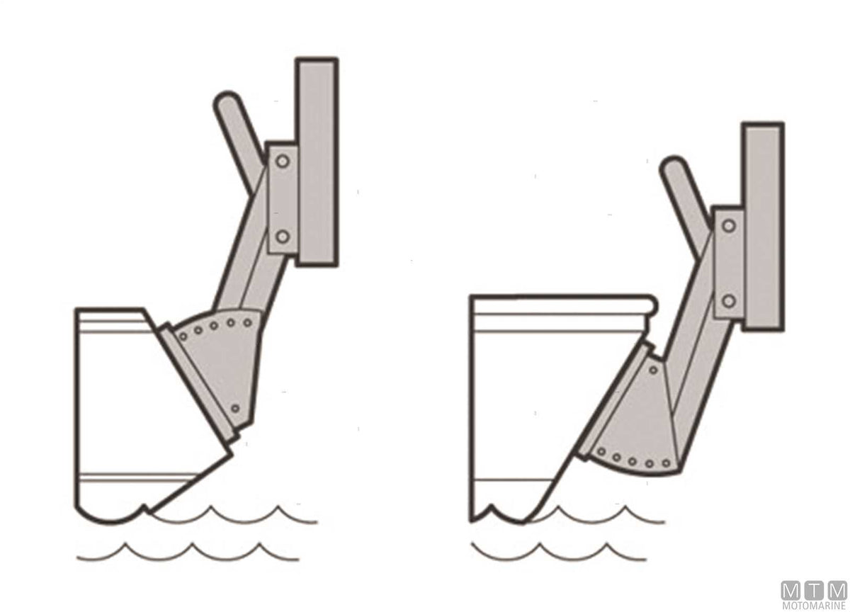 Adjustable pantograph engine bracket <20 HP stainless steel and wood - original photo Motomarine Srl