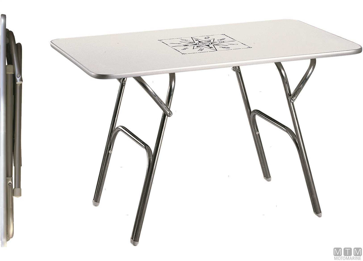 Forma M200 table 88x44 cm H61 cm in melamine/aluminium - original photo Motomarine Srl