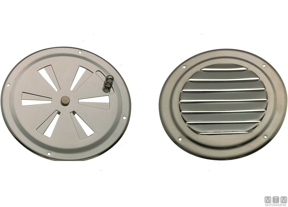 Round air vent with grille Ø125 mm, stainless steel - original photo Motomarine Srl