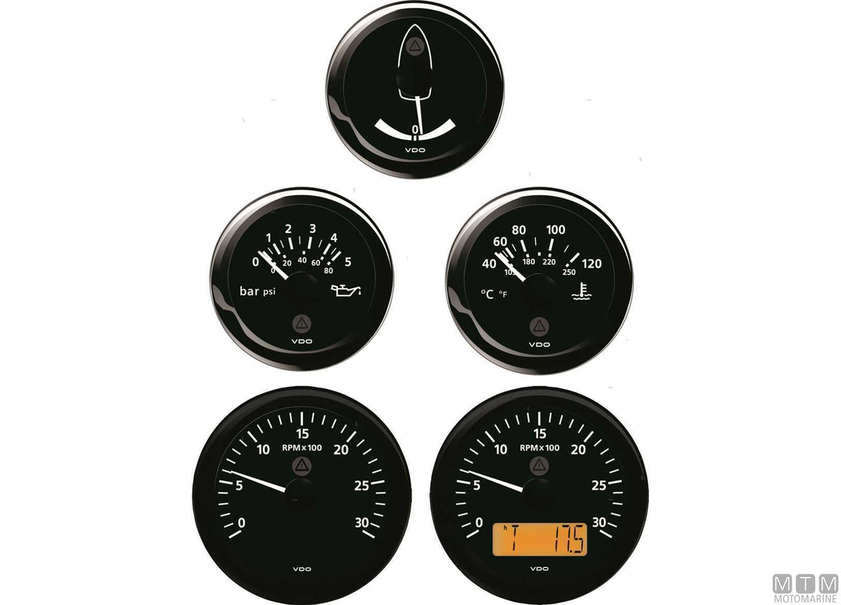 VDO voltmeter 8-16V black - original photo Motomarine Srl