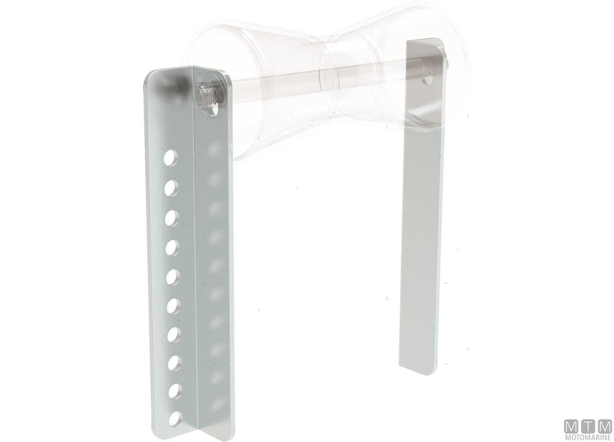 Adjustable galvanized steel brackets for center rollers 250xH40 mm - original photo Motomarine Srl