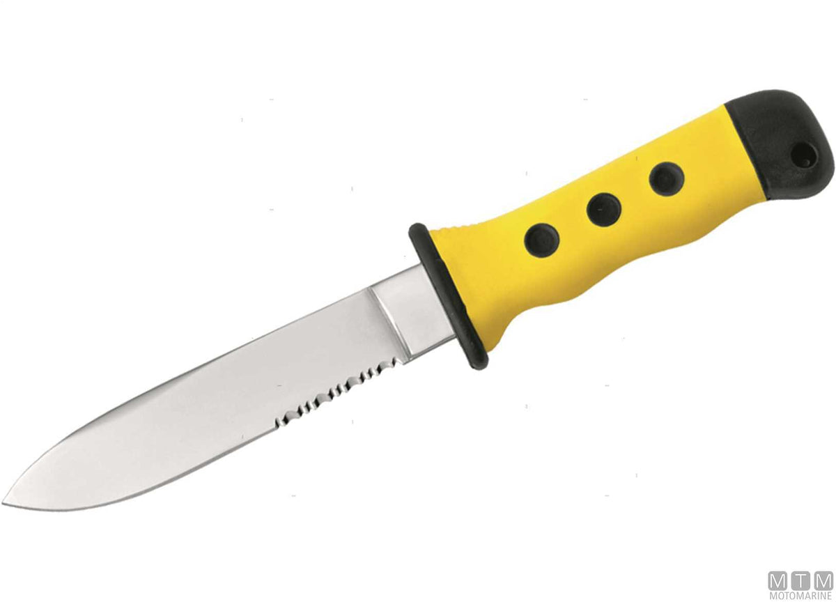 Mac Nostromo NST-Y yellow knife, 12.5 cm blade - original photo Motomarine Srl