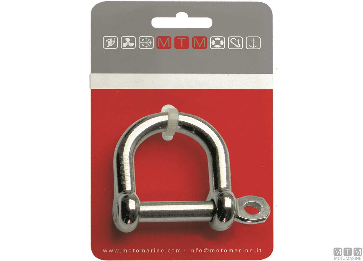 Wide shackle Ø10 mm AISI 316 stainless steel M-CARD - original photo Motomarine Srl