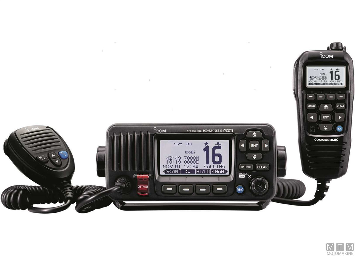 Icom IC-M423GE VHF radio black - original photo Motomarine Srl
