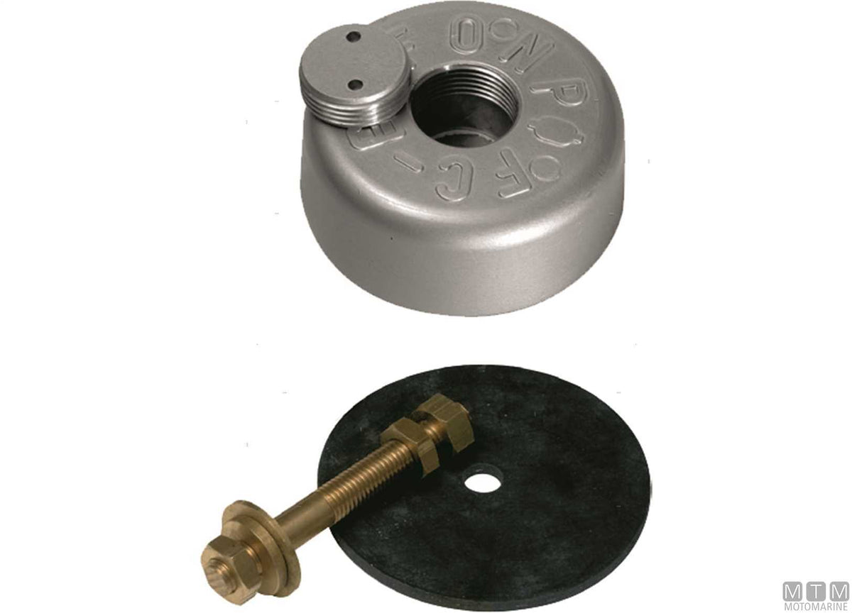 Set of round flange anode, high, Ø135 mm, zinc - original photo Motomarine Srl