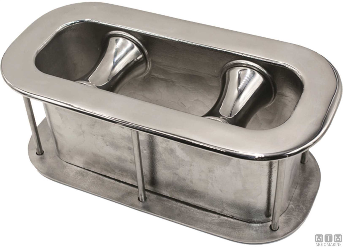 Roller fairlead 340x160 mm in AISI 316 stainless steel - original photo Motomarine Srl