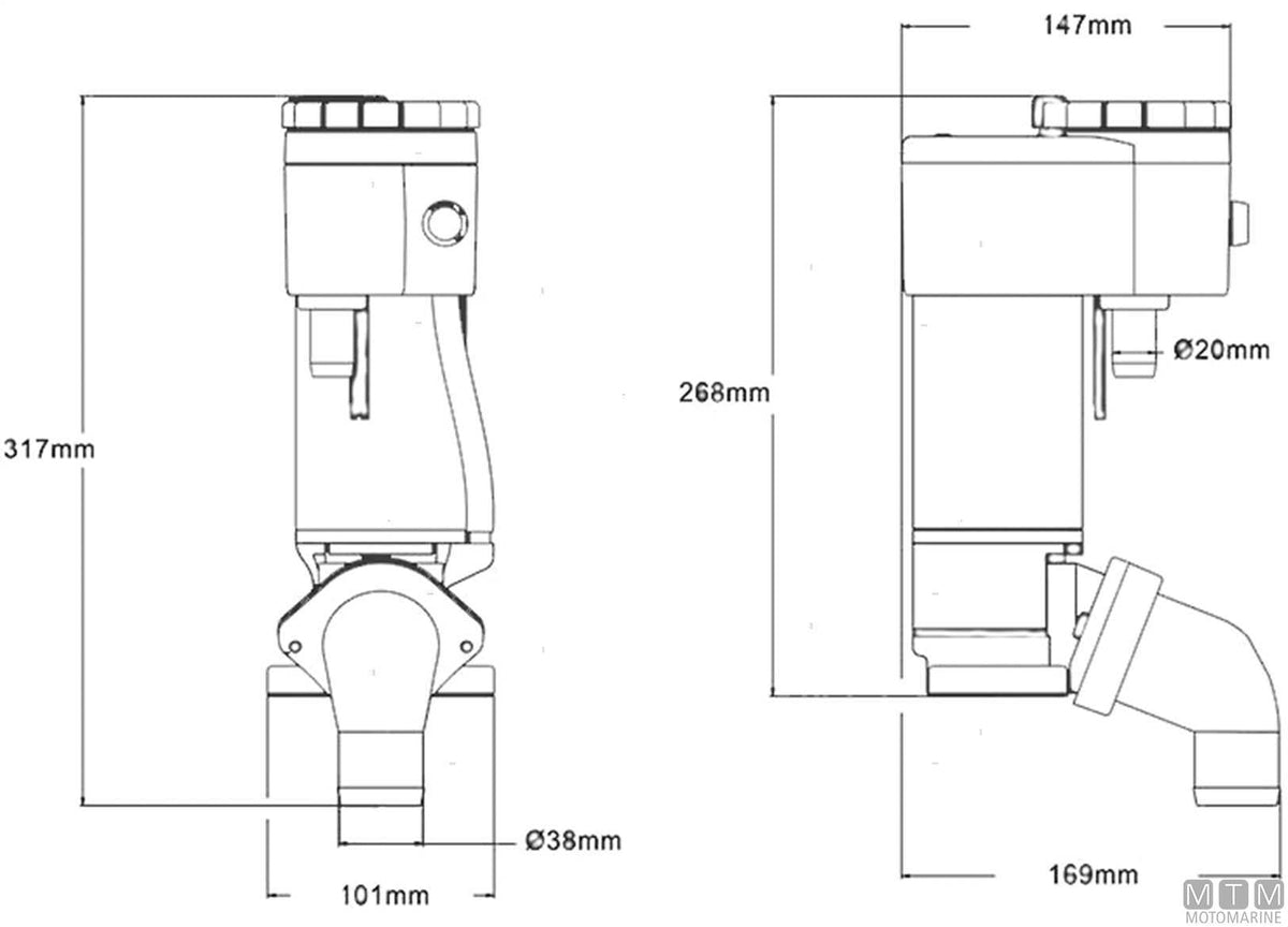 Universal 12V toilet macerator pump kit - original photo Motomarine Srl