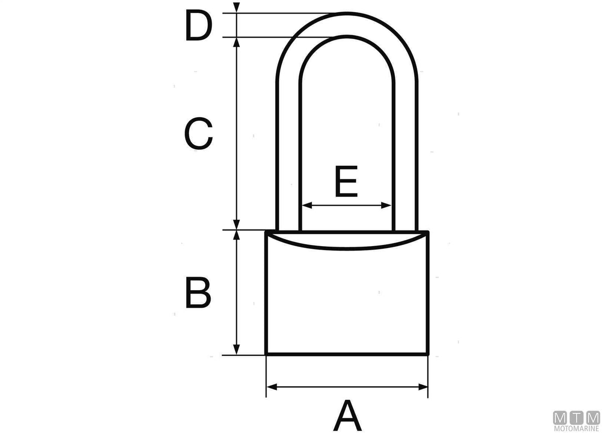 Hardinox padlock 30 mm long shackle stainless steel - original photo Motomarine Srl