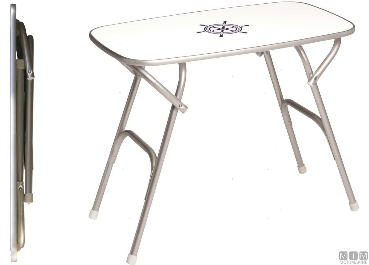 Forma Top Rounded M250H table 88x51 cm H70 cm in melamine/aluminium - original photo Motomarine Srl