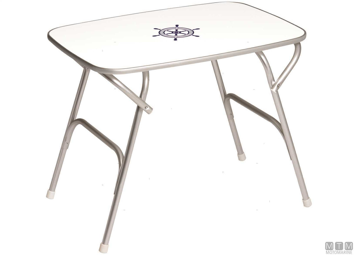 Forma Top Rounded M450H table 88x60 cm H70 cm in melamine/aluminium - original photo Motomarine Srl
