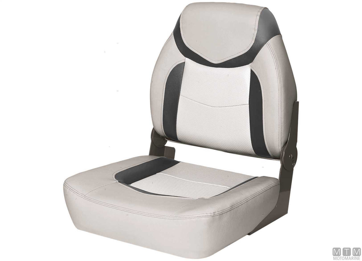 Premium Fish folding seat grey/blue - original photo Motomarine Srl