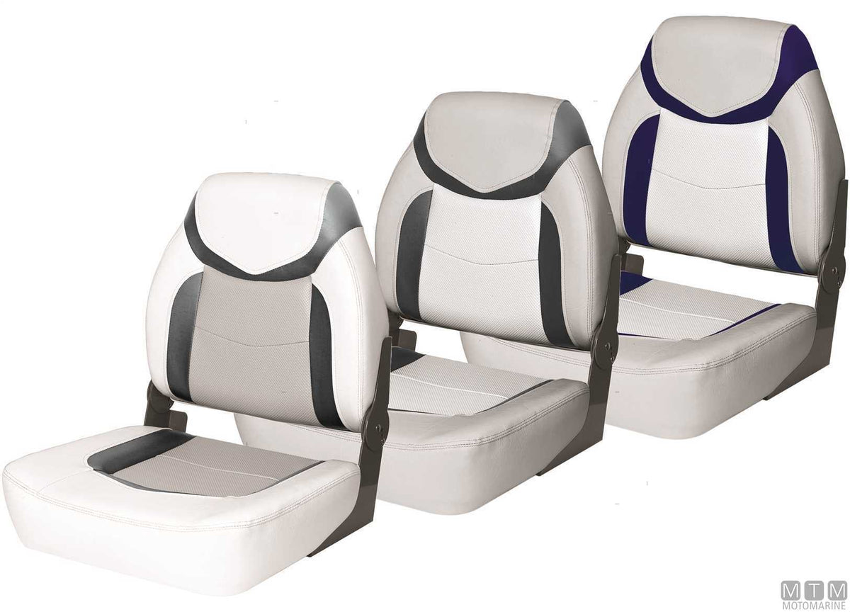 Premium Fish folding seat white/grey - original photo Motomarine Srl