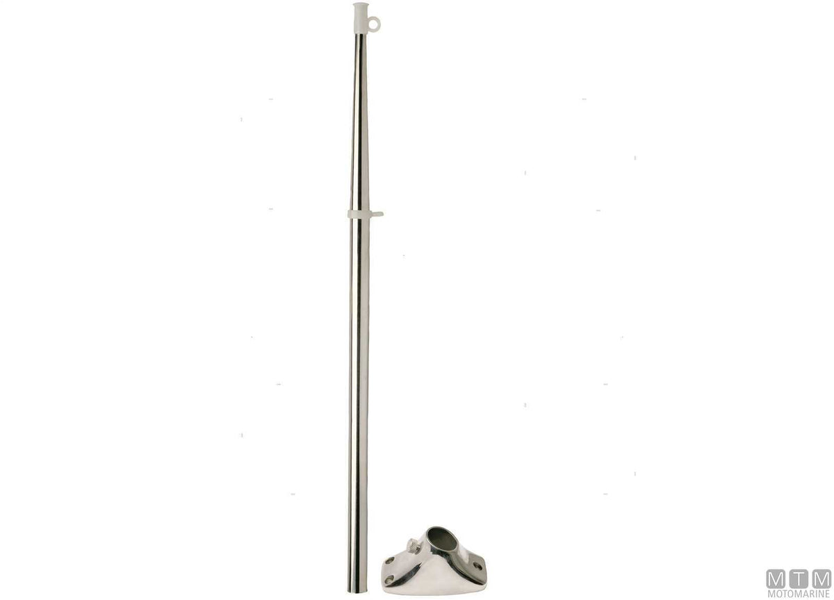 Flagpole base Ø25 mm in stainless steel - original photo Motomarine Srl