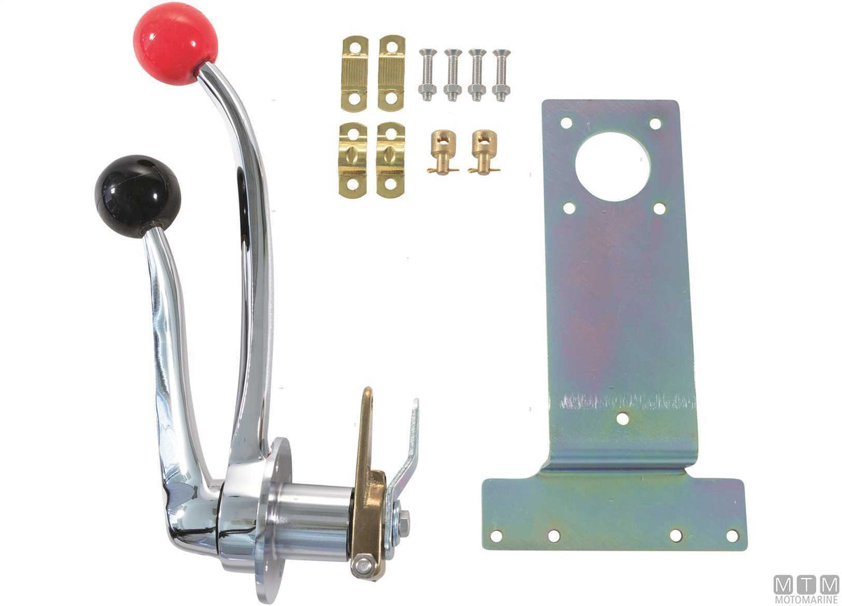 Twin-lever single-action control chrome side mount - original photo Motomarine Srl