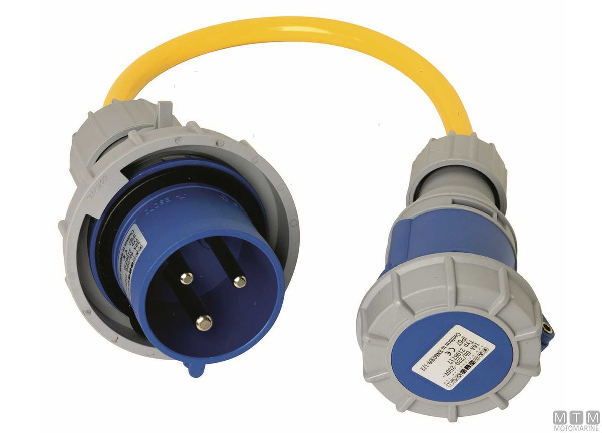 CE extension adapter IP67 socket 32A plug 16A - original photo Motomarine Srl