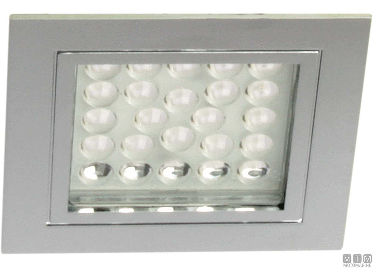 Chrome-R square LED ceiling light 65x65 mm - original photo Motomarine Srl