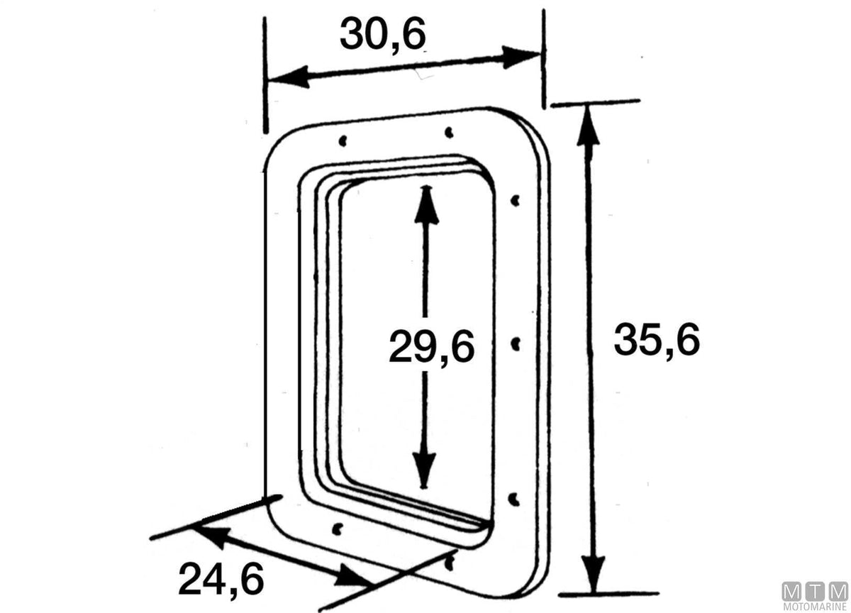 Bulkhead hatch 380x380 mm - original photo Motomarine Srl