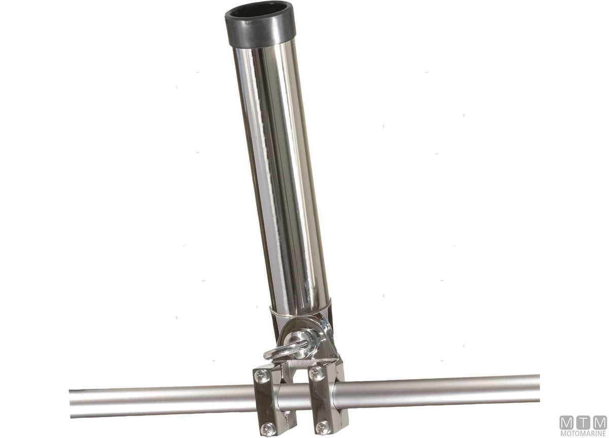 Clamp-on rod holder for Ø22-30 mm tube, stainless steel - original photo Motomarine Srl
