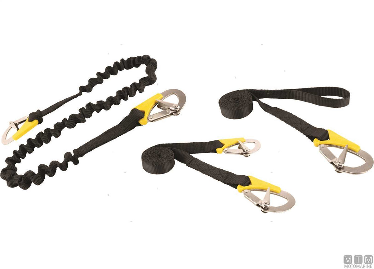 VSG extendable safety tether L100-200cm with 2 carabiners - original photo Motomarine Srl