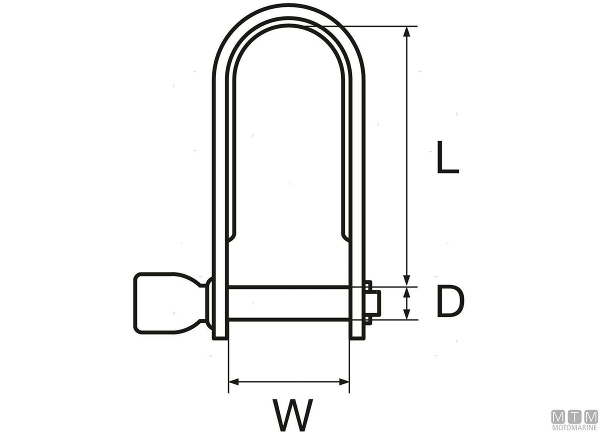 Snap shackle 1 pin D6 mm stainless steel 316 stamped - original photo Motomarine Srl