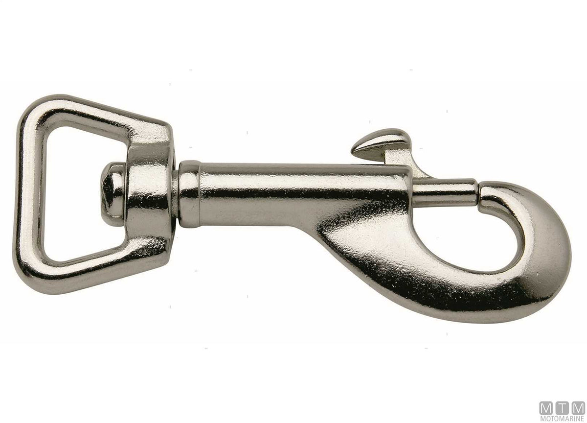 Piston snap hook Ø21 mm with swivel square stainless steel 316 - original photo Motomarine Srl