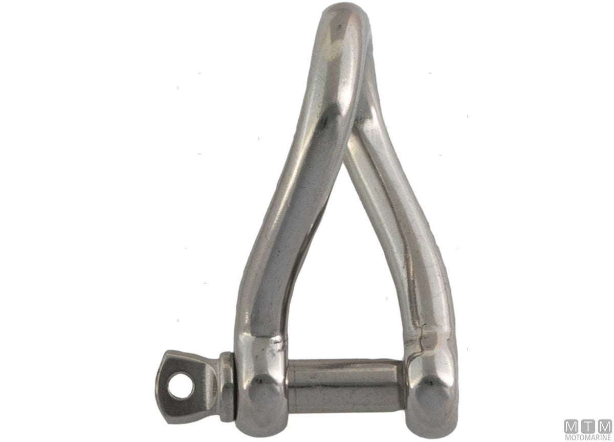 Twisted shackle Ø8 mm stainless steel 316 - original photo Motomarine Srl