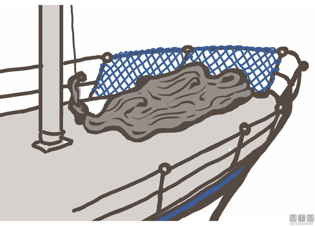 Welded lifeline netting 20 m - original photo Motomarine Srl