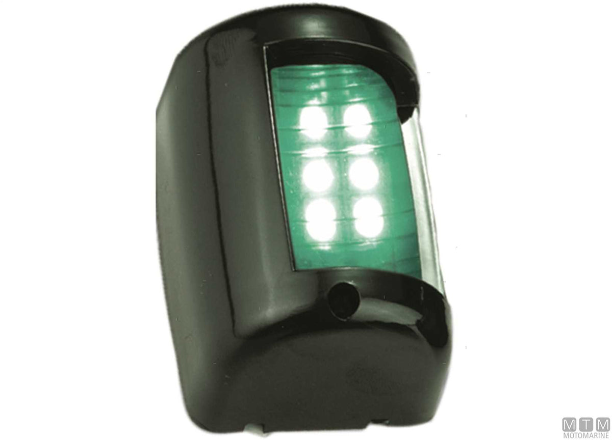 LED navigation sidelight, red, Mini, black, 43x59 mm - original photo Motomarine Srl