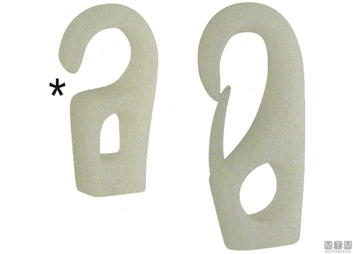 White nylon hook for elastic cord Ø4 mm - original photo Motomarine Srl