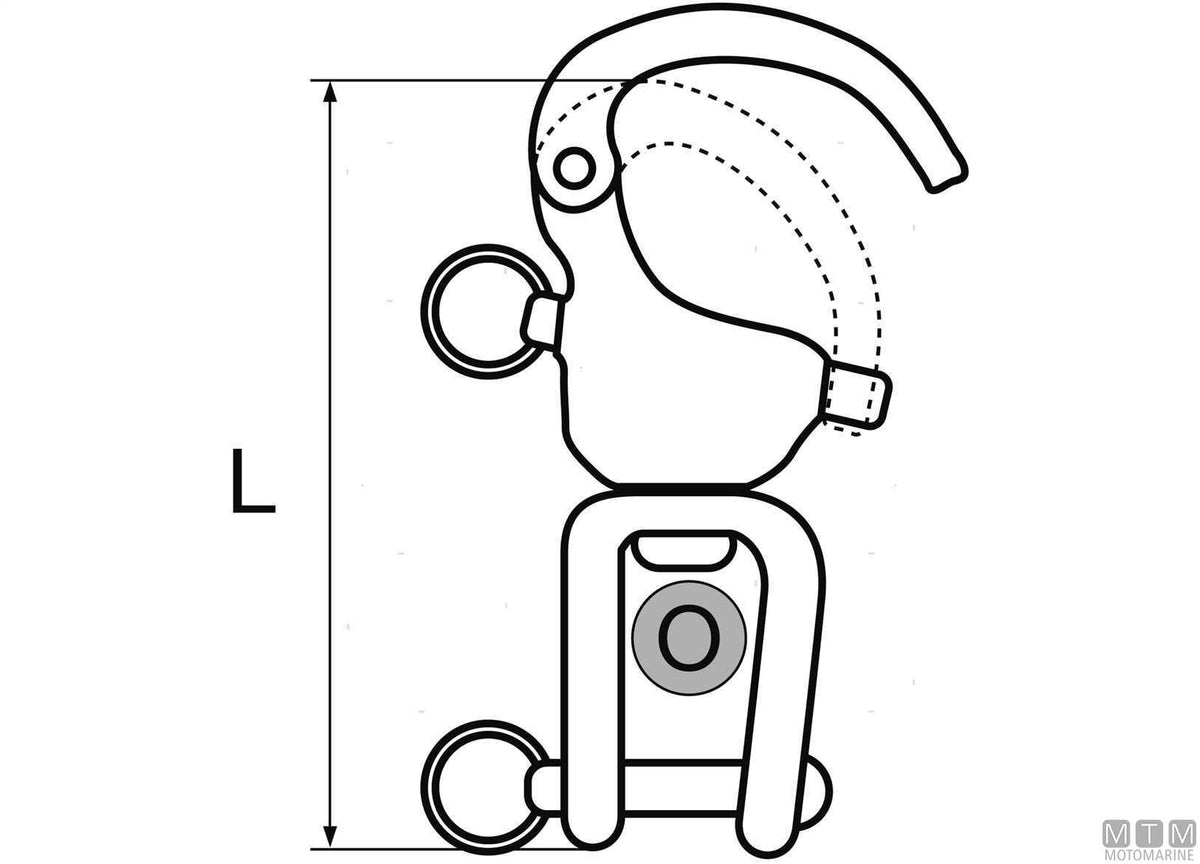 Wichard quick release snap shackle with shackle L70 mm stainless steel 316 - original photo Motomarine Srl
