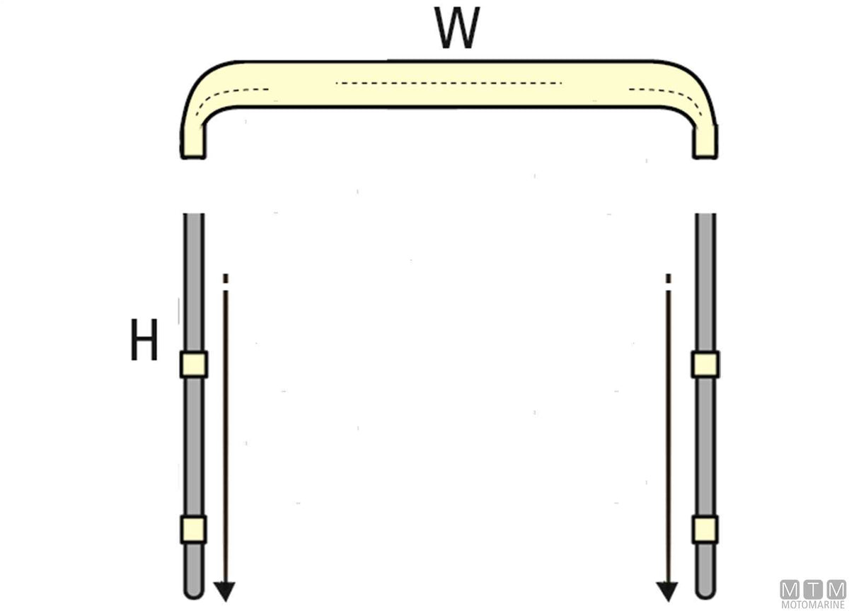Pair of support pole rods for bimini tops - original photo Motomarine Srl