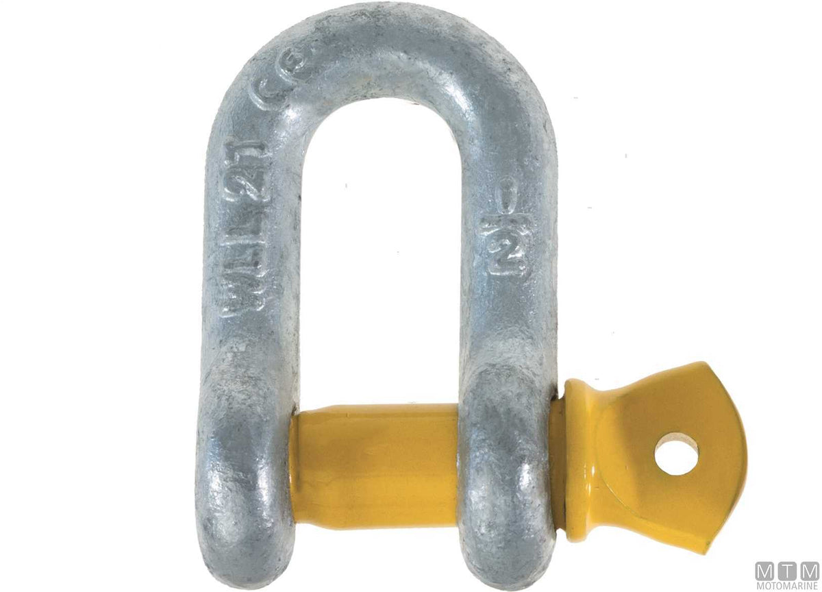 Straight shackle HD Ø16 mm hot-dip galvanized steel - original photo Motomarine Srl