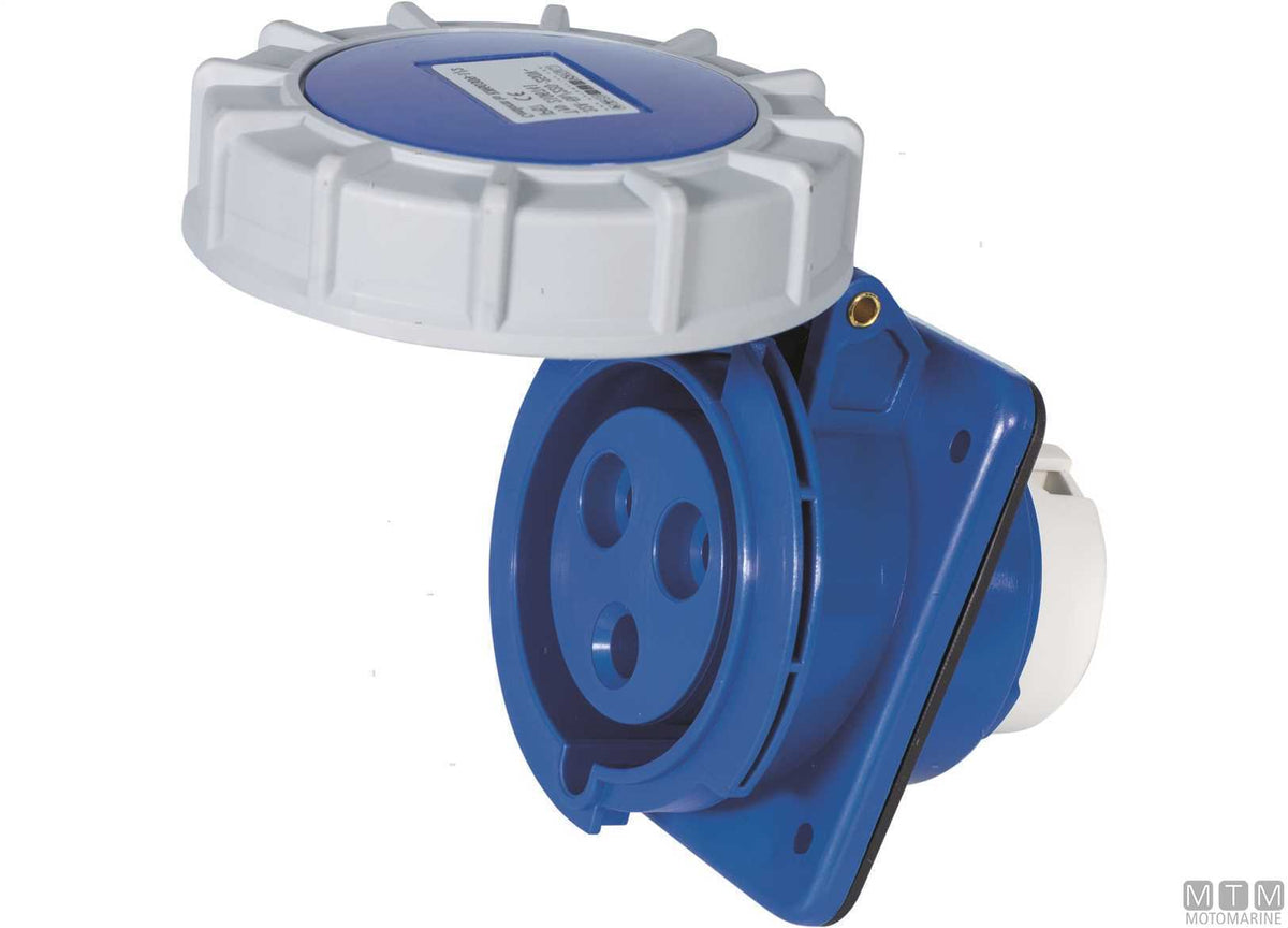 CE wall socket IP67 230V 32A - original photo Motomarine Srl