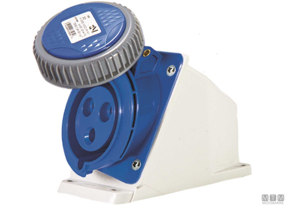CE wall socket IP67 230V 16A - original photo Motomarine Srl