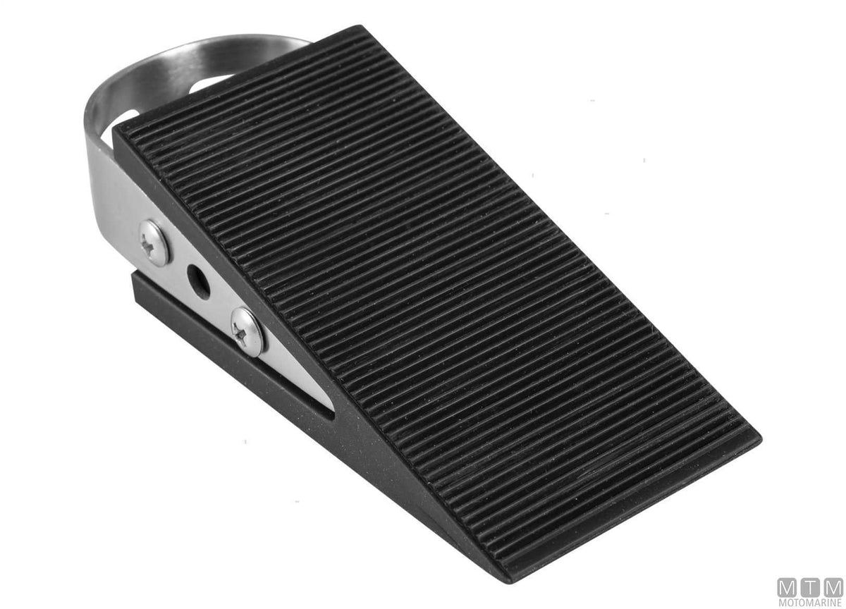 Wedge door stop 124x50xh24 mm rubber and stainless steel - original photo Motomarine Srl