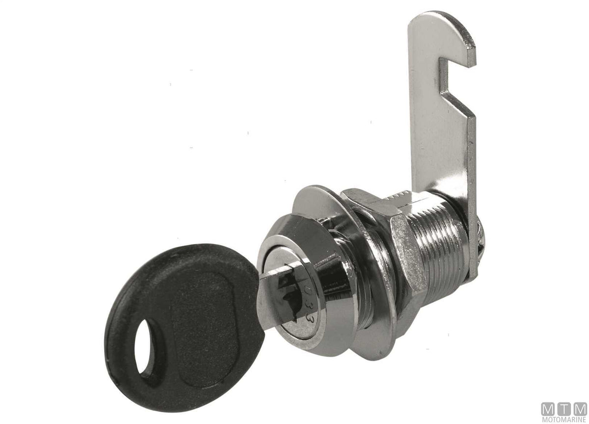 Cam lock H20 mm with keys and chrome-plated lever - original photo Motomarine Srl