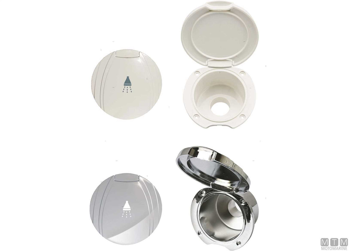 Round shower box for vertical flush mounting ABS white - original photo Motomarine Srl