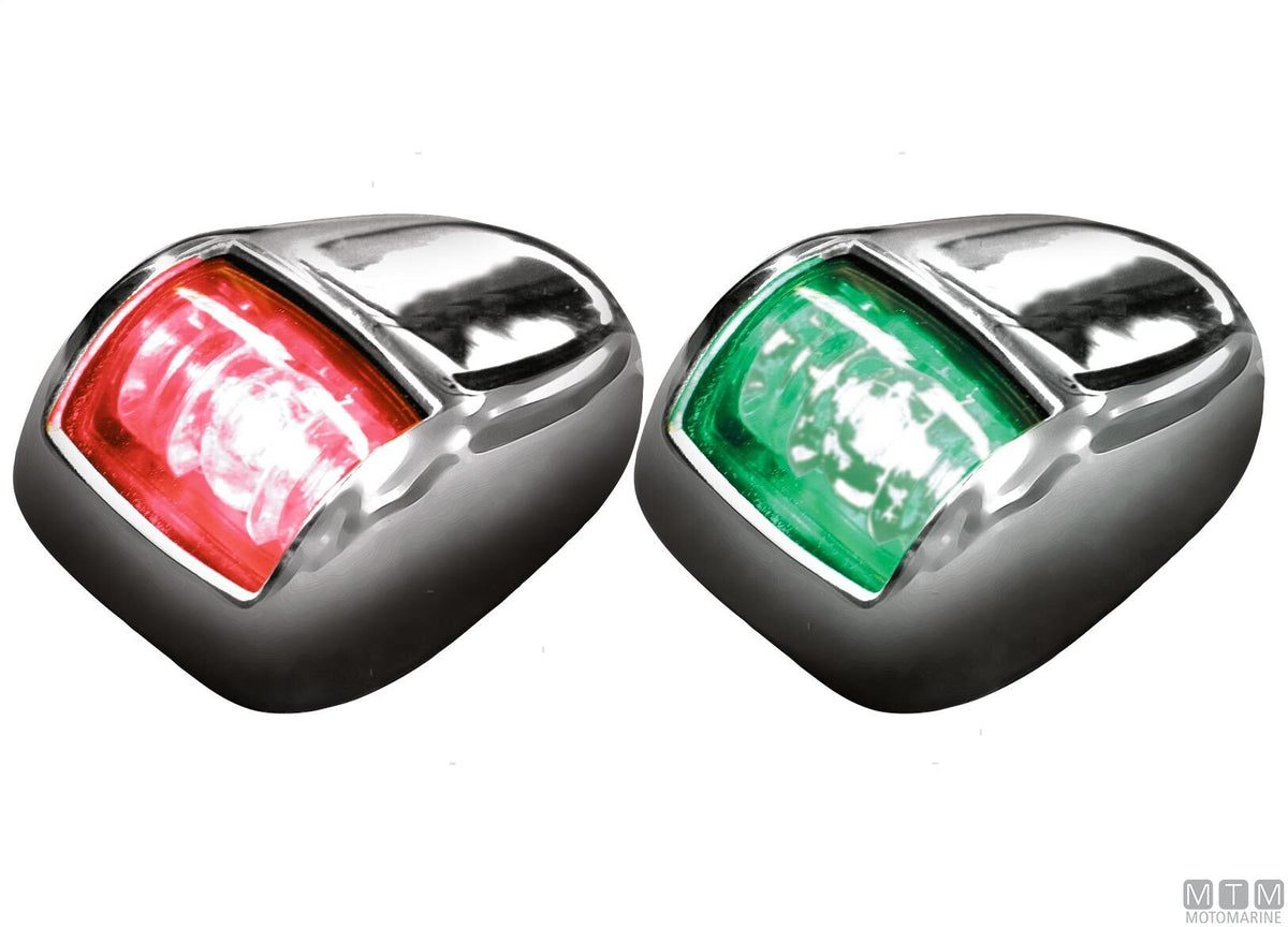 Red LED side navigation light Orionis RINA stainless steel - original photo Motomarine Srl