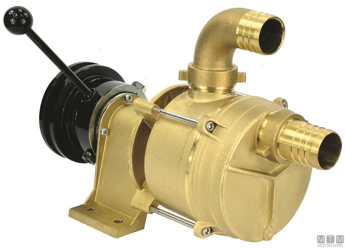 IFM series water pump with pulley and clutch, Ø30 mm ports - original photo Motomarine Srl