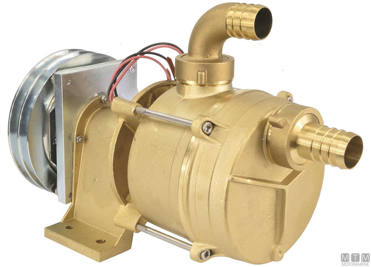 IFE series water pump with pulley 24V, Ø30 mm ports - original photo Motomarine Srl