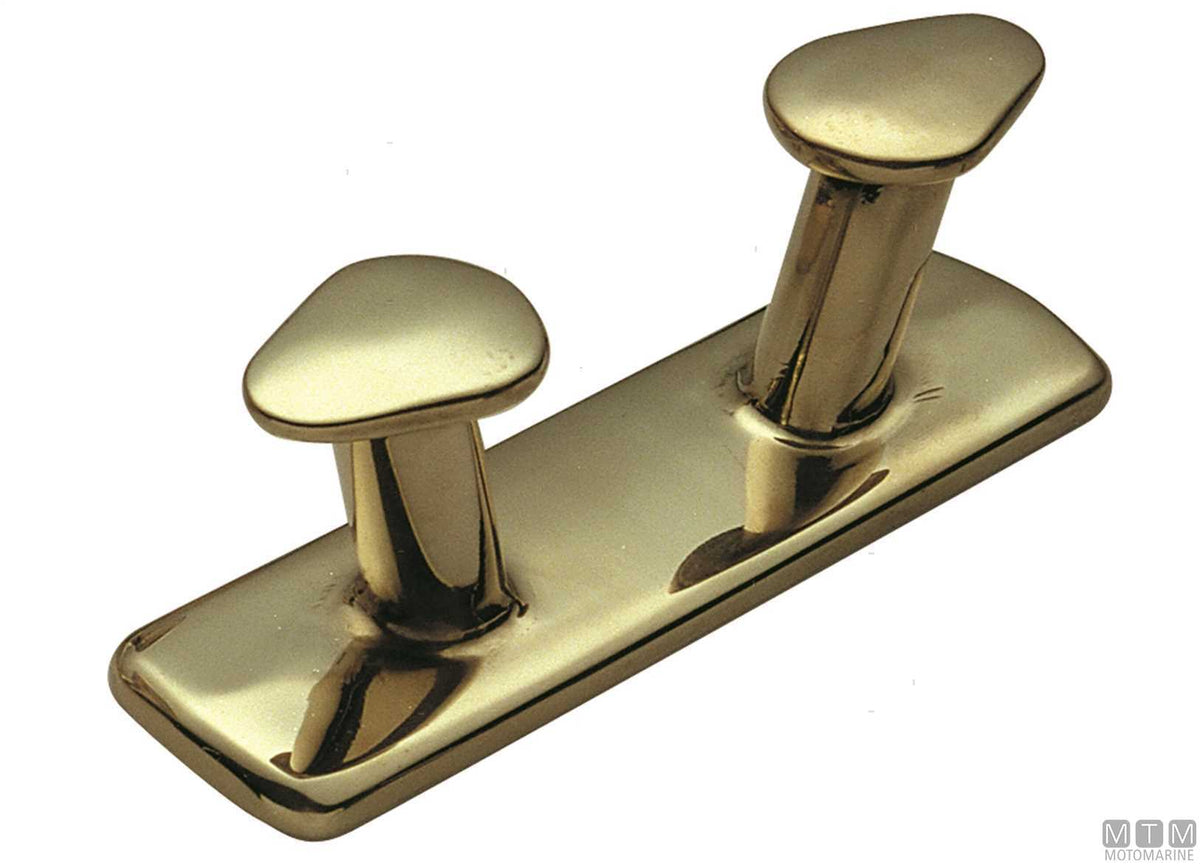 2-horn cleat 175 mm in polished brass - original photo Motomarine Srl