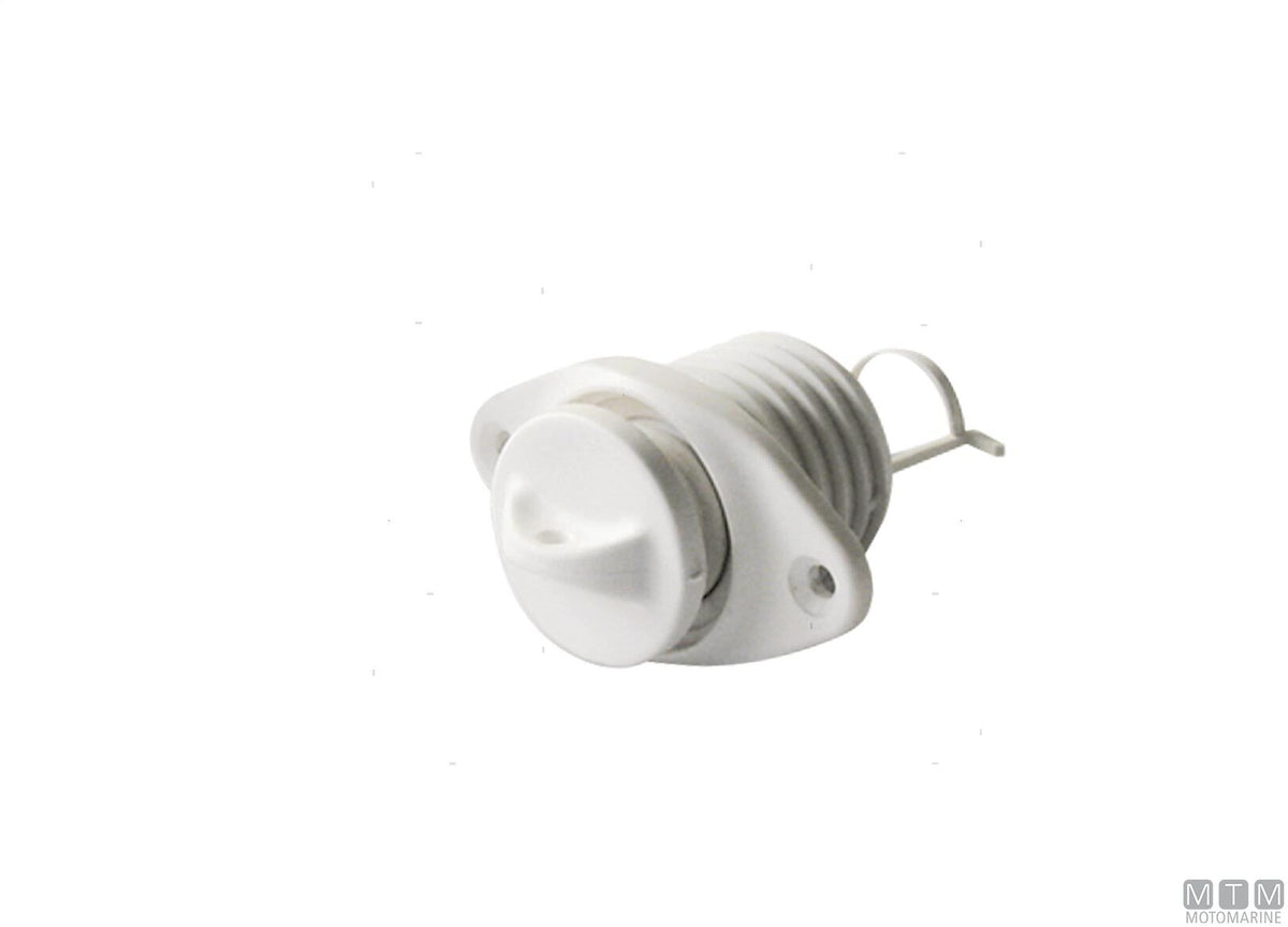 Oval drain plug white in plastic - original photo Motomarine Srl