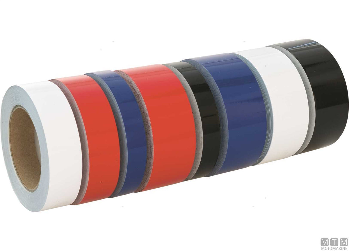 Colorband waterline red H30 mm L25 m - original photo Motomarine Srl