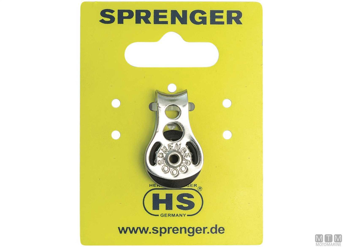 HS flat lead block, ball-bearing sheave Ø19 mm - original photo Motomarine Srl